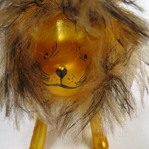 Lion NWT De Carlini Glass Ornament @ 4” tall Made in Italy Vintage Zoo